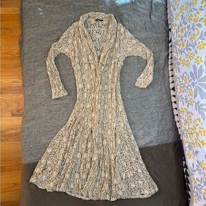 Surrealist Cream Knit Lace Duster Pucker Jacket